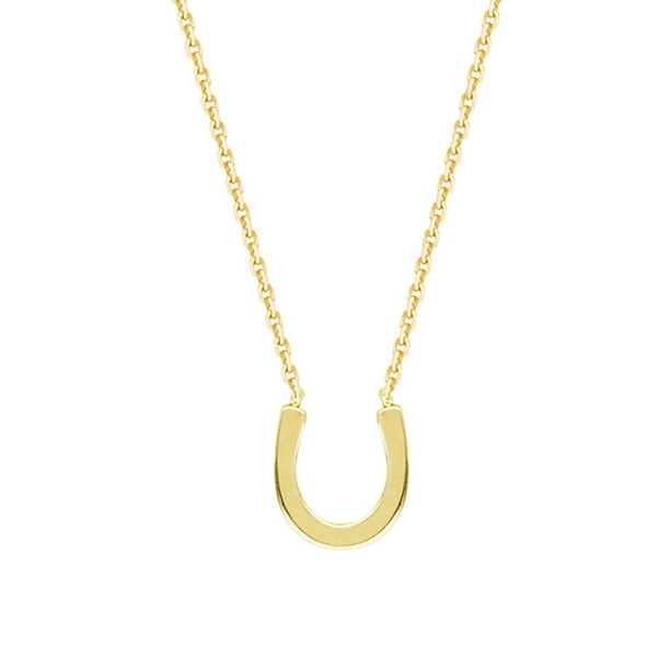 14k Yellow Gold Diamond Cut Horse Pendant Cable Chain Necklace 
